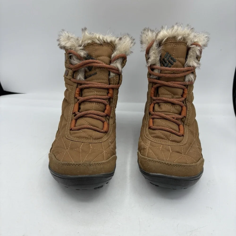 Columbia Boots Womens Sz 6.5 Minx Shorty III Copper Brown Waterproof Winter Snow